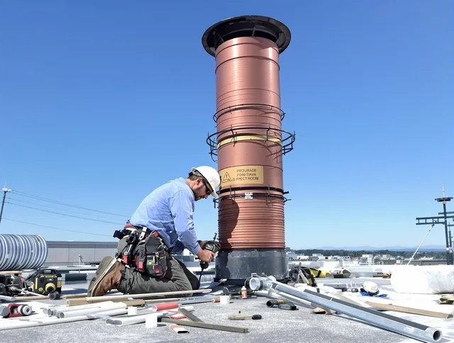 Installed chimney liner by Stamford Chimney Sweep in Stamford, CT