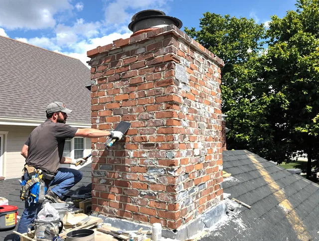 Completed chimney rebuild by Stamford Chimney Sweep in Stamford, CT