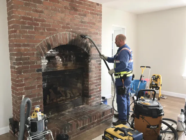 Stamford Chimney Sweep expert performing detailed chimney sweep in Stamford, CT