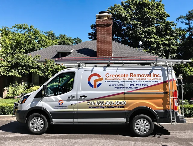 Stamford Chimney Sweep technician removing creosote safely in Stamford, CT