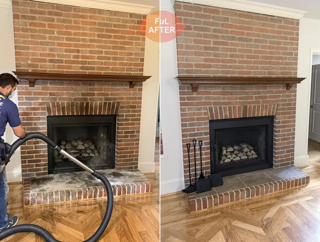 Stamford Chimney Sweep carefully sanitizing a fireplace in Stamford, CT