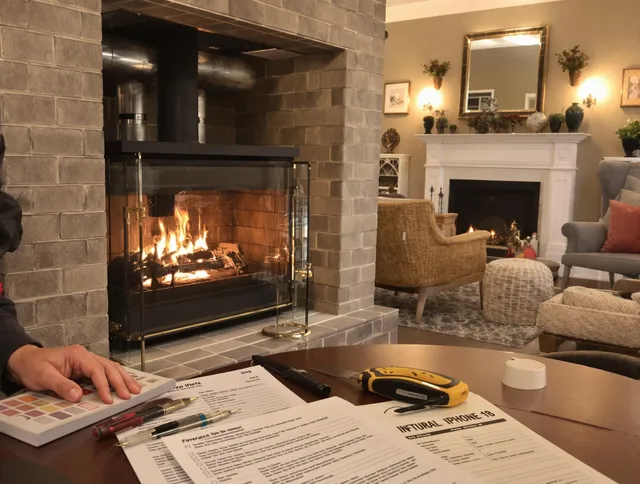 Stamford Chimney Sweep verifying fireplace safety measures in Stamford, CT