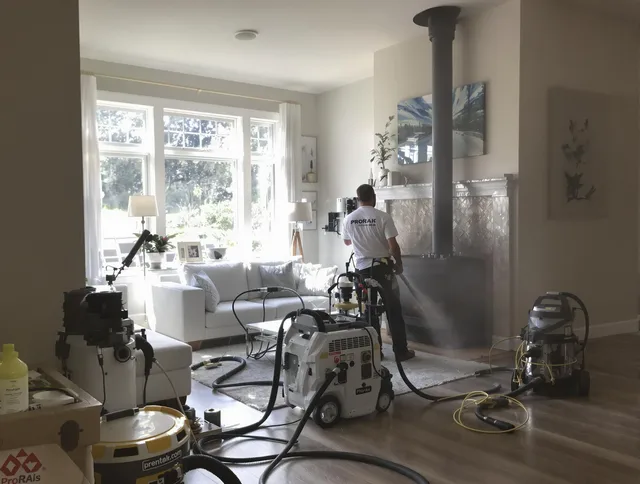 Soot removal service by Stamford Chimney Sweep for a fireplace in Stamford, CT